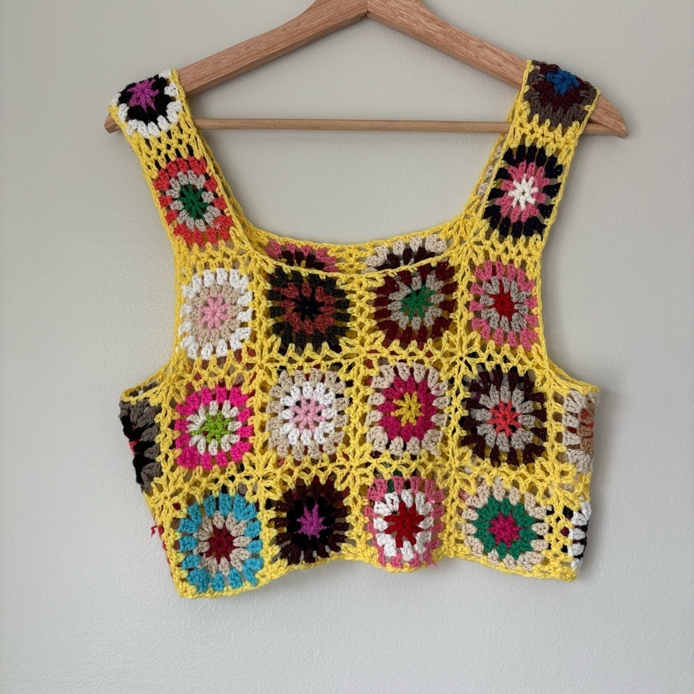 Colorful Crochet Patchwork Tank Top